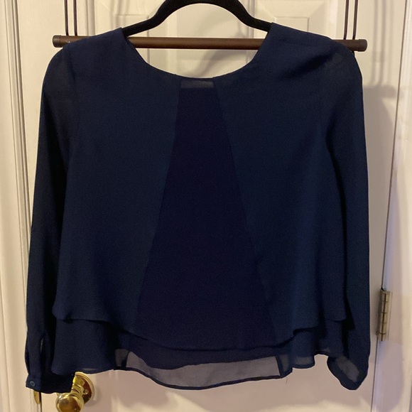 Zara blouse sz. Small, navy - Picture 3 of 7